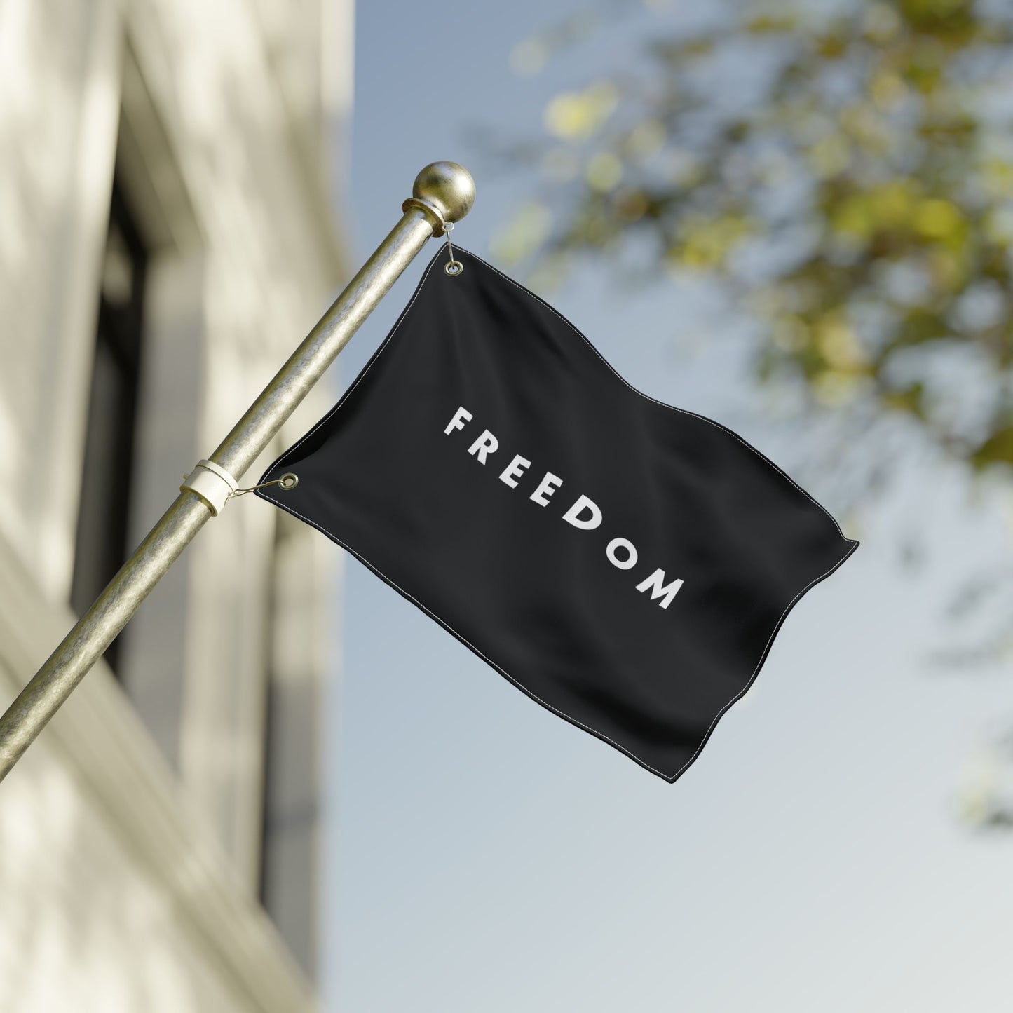 FREEDOM Double Sided Flag - Black