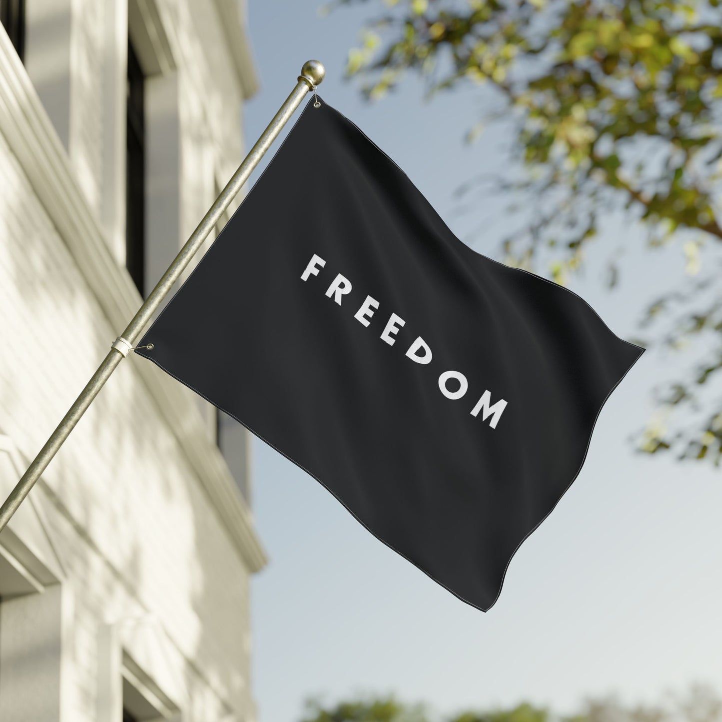 FREEDOM Double Sided Flag - Black