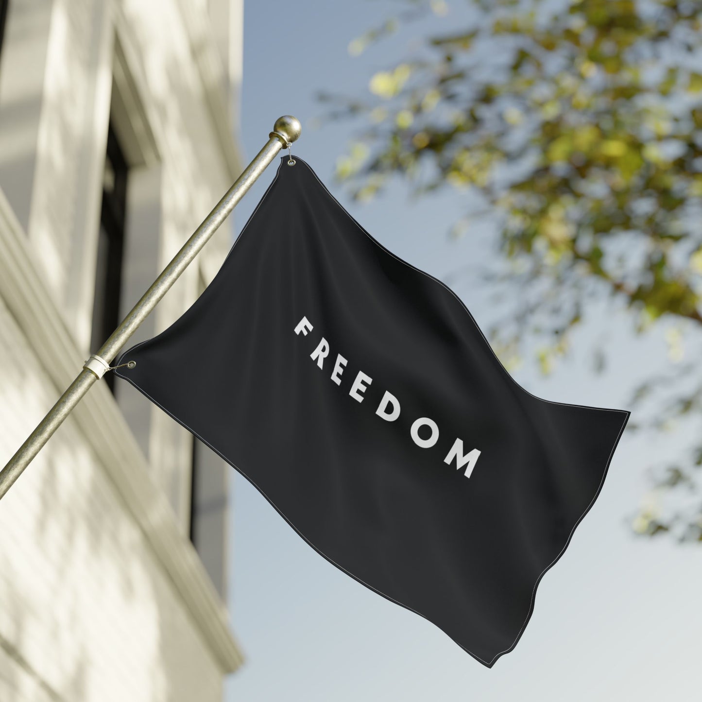 FREEDOM Double Sided Flag - Black